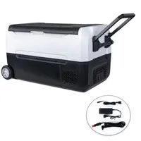 Puluomis  Kompressor Kühlbox elektrisch 35L Auto Camping 12V 230V, Gefrierbox Tragbar  mit Rollen, Kühl - Gefrierkombination bis -20° C, schwarz