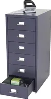 Podstawa mobilna Boston T851, szafka z szufladami stalowa, 69x28x41cm 6 szuflad ~ ciemnoszary