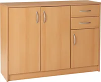 Kommode - Buchedekor - 109 x 86 cm - 3 Türen - 2 Schubladen - 3 Einlegeböden