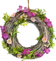 Strohkranz mit Blumen Ø30 cm
