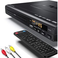 DVD-Player, Multi-Region DVD-Player für TV, HDMI AV-Anschluss/USB-Eingang/Mikrofon-Eingang, Unterstützung NTSC/PAL-System