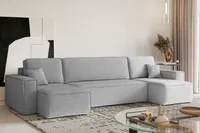 Kaiser Möbel Ecksofa mit schlaffunktion und bettkasten, Sofa U-form,Couch U-form BEST stoff Neve Grau