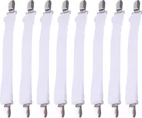 Bettlakenspanner Verstellbar, 8 Stück Verstellbare Lakenspanner, Elastische Spanner für Laken, Lakenspanner mit Metallclips für Laken, Matratze, Bügelbrett oder Sofa