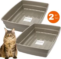 2x Katzenklo XXL Katzentoilette offen ohne Deckel Katzen Schalentoilette Klo Toilette Zubehör Doppelpack Sparpaket