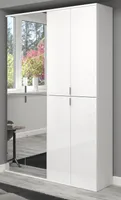 Garderobe SystemX in weiß Hochglanz Garderoben- und Schuhschrank mit Spiegeltür 122 x 193 cm