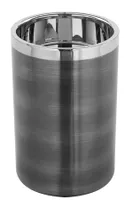 Fink Stumpenkerzenhalter Vito antik grau Edelstahl Höhe 15 cm