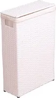 Raumspar -Wäschekorb aus Polyrattan in weiß