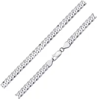 MATERIA Herren Armband Panzerkette Silber 925 - flaches Panzerarmband Männer 6mm breit diamantiert in 18-24cm SA-63