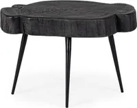 Beistelltisch Zakia 46 x 35 x 30 cm Akazienholz Stahl Schwarz