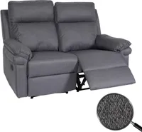2er Kinosessel MCW-L94, Relaxsessel Fernsehsessel Sofa, Armlehne Liegefunktion Nosagfederung Stoff/Textil  dunkelgrau