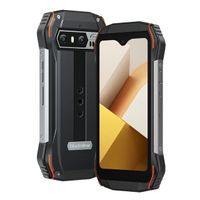 Mini mobilný telefón, robustná konštrukcia, veľká úložná kapacita, oranžová farba