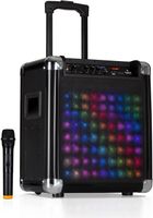 auna Moving 80.2 LED PA-Anlage - 8" (20 cm) Woofer , 35 W Nennleistung , 100 W max. Spitzenleistung , VHF-Mikro , USB-Port , SD-Slot , Bluetooth , AUX , LED-Lichteffekte , integrierter Akku , schwarz auna Moving 80.2 LED PA-Anlage - 8" (20 cm) Woofer , 35 W Nennleistung , 100 W max. Spitzenleistung , VHF-Mikro , USB-Port , SD-Slot , Bluetooth , AUX , LED-Lichteffekte , integrierter Akku , schwarz