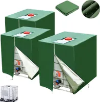 3 Stück IBC Tank Abdeckung Wassertank 1000L Grün Wassertank Staubdichte Anti-UV-Schutzabdeckung Abdeckung für IBC Container mit Öffnung 120 * 100 * 116cm