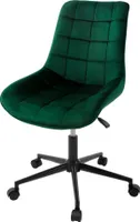 Kancelárske kreslo ML-Design s operadlom, zelené, zamatové sedadlo s kovovým rámom