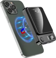 Wireless Power Bank, Kabellose Powerbank, 10000mAh Powerbank Magnetisch Kabellos, PD 22.5W Schnellladen mit LED Display