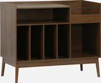 sweeek - Vintage-Möbel für Schallplatten mit Holzdekor - Dunkles Holz