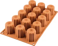 Silikomart Muffinbackform Bordelais 15er Ø4,5cm H 4,5cm Silikon, terracotta