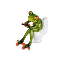 Formano lustige Frösche Figur Frosch auf Toilette Poly 13 cm WC