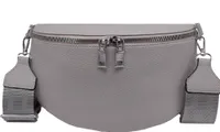 Umhängetasche Crossbody Bag Damen Schultertasche Bauchtasche Grau Kira