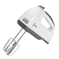 Handrührgerät Handmixer Elektrischer Rührschüssel Edelstahl Küchenmaschine 7Gang 100W -Weiß