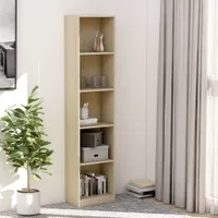 vidaXL Regál na knihy 5 přihrádek Sonoma Oak 40x24x175 cm výrobek ze dřeva