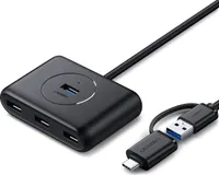 Ugreen USB 3.0 + USB-C 3.1 4 Port OTG Hub Black