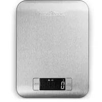 ProfiCook PC-KW 1061 digitale Küchenwaage mit großem LCD-Display, Wiegefläche aus Edelstahl, Tara-Funktion, Abschaltautomatik, Edelstahl