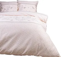 Pościel, gruba, ciepła flanela, 100% bawełna 200x220cm 31503-1 Beżowy, kwiaty