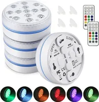 4x Poolbeleuchtung Unterwasser Licht RGB LED Magnet Wasserdichte Fernbedienung Unterwasserlicht Wasserdichte RGB Farbwechsel Pool Deko Lichter