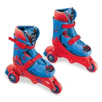 Mondo Toys - Marvel Spiderman - 3 inline korčule - Dvojité funkčné korčule - PVC kolieska - Veľkosť S/M 29/32 - 28631 MONDO