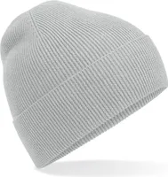 Beechfield B51N | Organic Baumwolle Fine Knit Beanie - Farbe: Light Grey - Größe: One Size