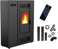 Piec na pellet Slim Astral 12,2 kW Czarny Sannover + zestaw do podłączenia komina