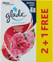 Náplň do osvěžovače vzduchu Glade Touch & Fresh Luscious Cherry & Peony 3 X 10 ml