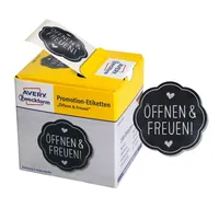 AVERY Zweckform Reklamní etikety "Open" černé 200 etiket