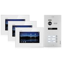 Balter EVO Video-Türsprechanlage 7" Monitor x3 Touchscreen 2-Draht BUS Komplettsystem für Dreifamilienhaus