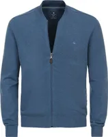 REDMOND Casual Herren Strickjacke Langarm College Regular-Fit Blau M