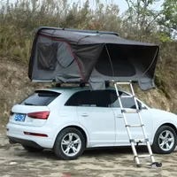 Hardcase Autodachzelt Grau 3-4 Personen mit Baumwolleinlage zur Wärmeisolierung, 160x210x120cm Dachzelt