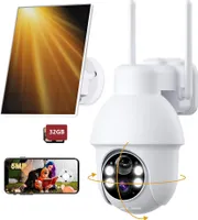 ieGeek Dohledová kamera Solar Wireless 5MP, IP kamera s PTZ, venkovní kamera WLAN s barevným nočním viděním, PlR, inteligentní AI a zvukovým světelným alarmem, 32GB