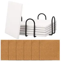 Belle Vous 6er Pack Untersetzer für Gläser - Glasuntersetzer Set aus Keramik - Tassenuntersetzer Coasters Korkunterlage - Glas Untersetzer-Set und