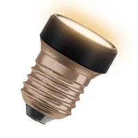 OSRAM LED STAR FLAT s příkonem 3,5 W (jako 26 W), 270 lm/2700 K, teplá bílá 827, matný, plast v černé barvě, se závitem E27, třícestné stmívání pomocí nástěnného vypínače, průměr 35 mm