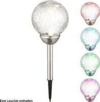 GLOBO Solarleuchte Gartenleuchte Farbwechsler Crackle-Glas IP44 33353