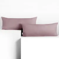 Seitenschläferkissenbezug 2er Set 40x200 cm Kissenbezug Kissenbezüge Baumwolle Seitenschläfer Stillkissen Altlila