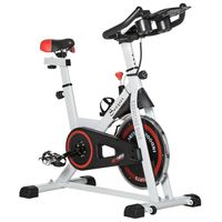 HOMCOM Heimtrainer Fahrrad Hometrainer Fahrrad mit LCD-Display, verstellbarem Sitz, Rollen, Indoor Fitnessbike mit Becherhalter für Zuhause, Stahl