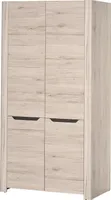 Furniture24 Kleiderschrank Desjo 05 Schrank 2 Türiger Wohnzimmerschrank mit Kleisderstange Sanremo Eiche