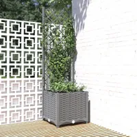 vidaXL Kvetináč s mriežkou Svetlosivá 40x40x136 cm PP