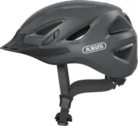 ABUS Stadthelm Urban-I 3.0 - Fahrradhelm mit Rücklicht, Schirm und Magnetverschluss - für Damen und Herren - Titan (gräulich), Größe S