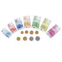 goki 51853 Pieniądze do zabawy dla dzieci, banknoty i monety EURO, wielokolorowe, 116 sztuk (1 zestaw)