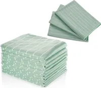 Set mit 12 Bambus-Reinigungstüchern, Bambus-Mikrofasertuch 40 x 40 cm, reinigt alle Oberflächen streifenfrei