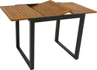 DEGAMO Gartentisch Ausziehtisch RIVELLO 80/120x70cm, Alu anthrazit + Akazie