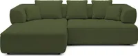 DomoHome Avangarde sofa narożna Nowoczesna sofa narożna z regulowaną głębokością siedziska Pokrycie z wodoodpornej tkaniny Aragon i wysokiej jakości tapicerka Układ lewy 182x285x86 cm Zielony